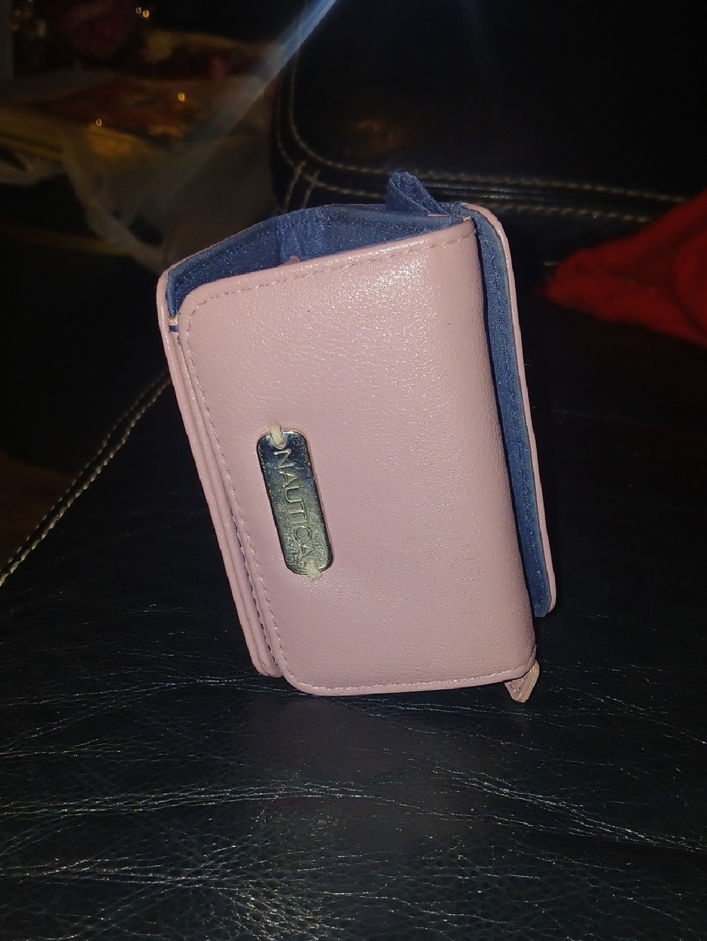 Nautica Light Pink Trifold Wallet with Metal Logo